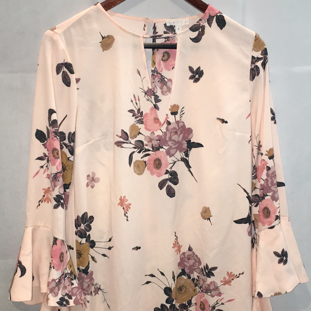 Leith Pink Floral Long Sleeve Tunic Top / Mini Dress | Size S - Picture 2 of 7
